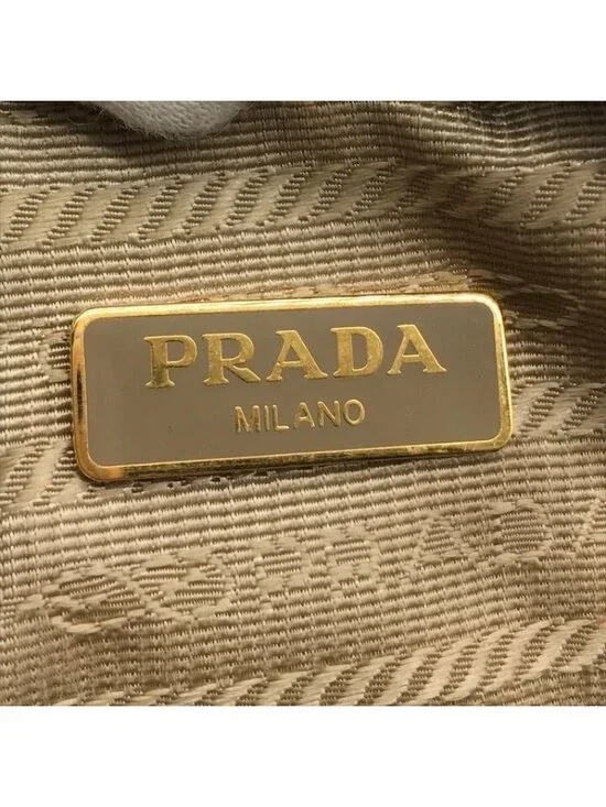 Prada Leather Pouch Gold Pink Beige Case - Picture 9 of 10